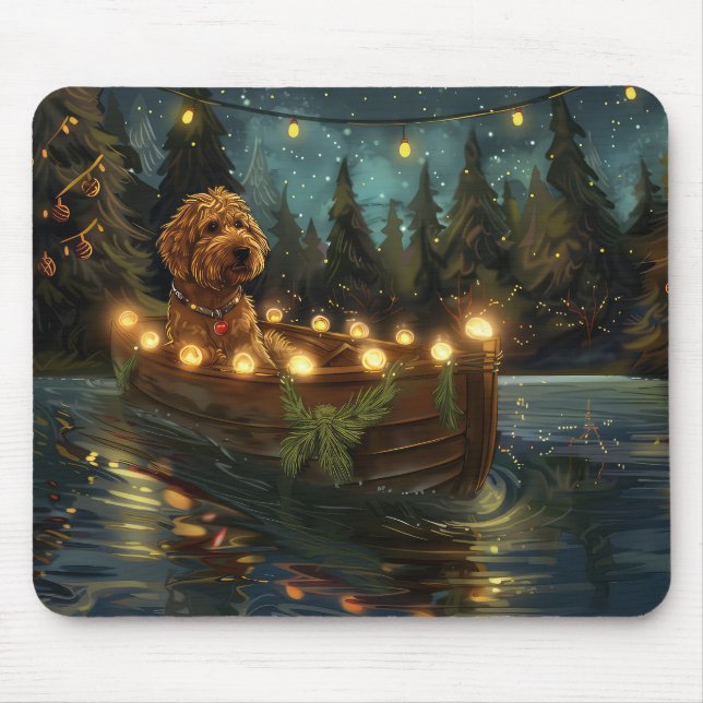 Bernedoodle Weihnachtsfeiertage Mousepad (Vorne)