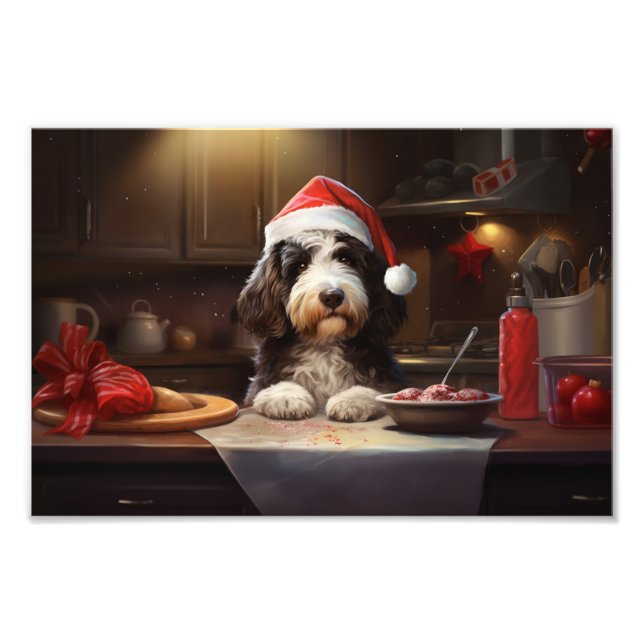 Bernedoodle Weihnachtskost Feiertag Fotodruck (Vorne)