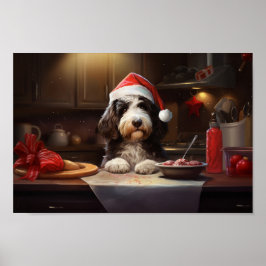 Bernedoodle Weihnachtskost Feiertag Poster