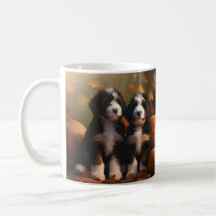 Bernedoodle-Welpe Herbstfreude Kürbis Kaffeetasse