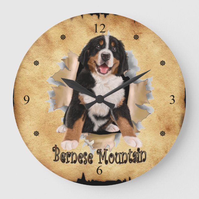 Berner Berg bricht durch Papiertücher Uhr! ~ Große Wanduhr (Vorderseite)