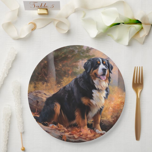 Berner Berg im Herbst Leaves Fall Inspiriert Pappteller (Hochzeit)
