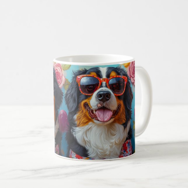 Berner Berg mit Herz-Rose Valentinstag Kaffeetasse (VorderseiteRechts)