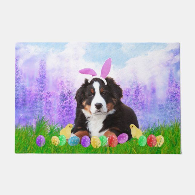 Berner Berg mit Ostereiern Bunny Chicks Fußmatte (Vorderseite)