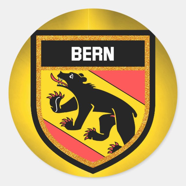 Berner Flagge Runder Aufkleber (Vorderseite)