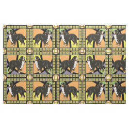 Berner Hund "Buntglas"-Stoff Stoff