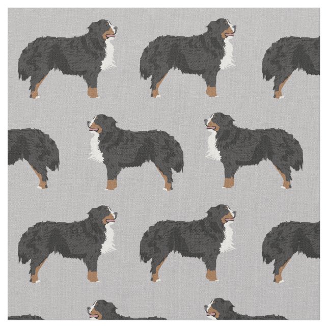 Berner Hund grau Stoff (Nahaufnahme)