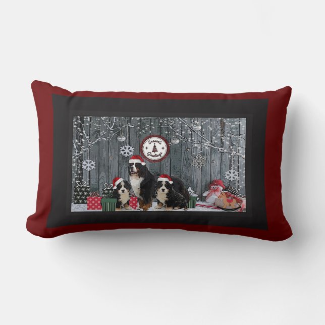 Berner Hund Holiday Lendenkissen (Vorderseite)