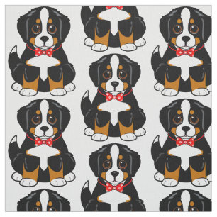 Berner Hund in der Krawatte Bow Fabric Stoff