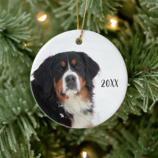 Berner Hund individuell anpassbar Keramik Ornament (Baum)