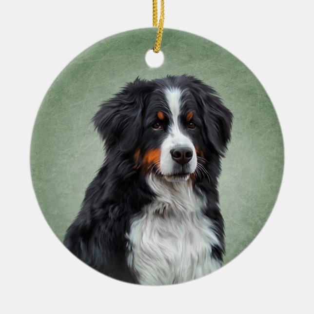 Berner Hund Keramik Ornament (Vorne)