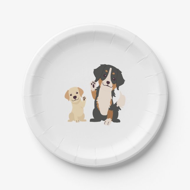 Berner Hund Pappteller (Vorderseite)