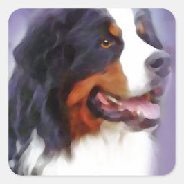 Berner Hund Quadratischer Aufkleber