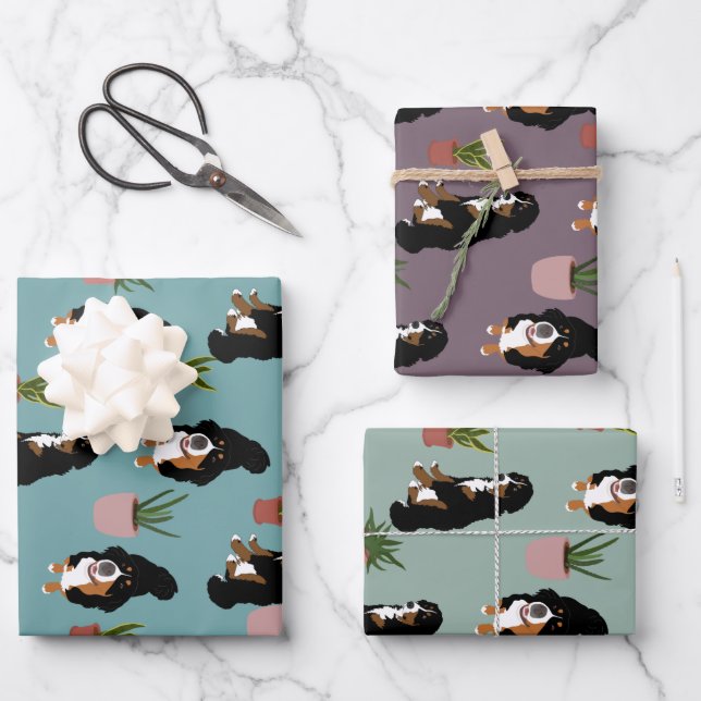 Berner Hund und Haustiere Geschenkpapier Set (Vorderseite)