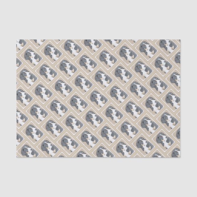 Berner Hund Welpenmalerei - Original Kunst Seidenpapier (Vorderseite)