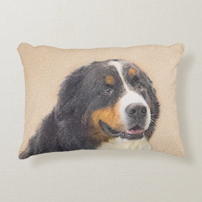 Berner Hundemalerei - Original Hundekunst Dekokissen (Vorderseite)