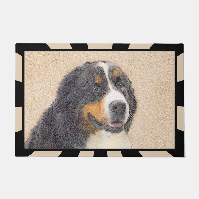 Berner Hundemalerei - Original Hundekunst Fußmatte (Vorderseite)