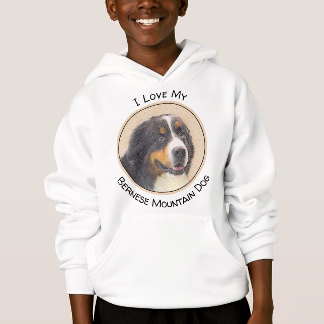 Berner Hundemalerei - Original Hundekunst Hoodie (Vorderseite)