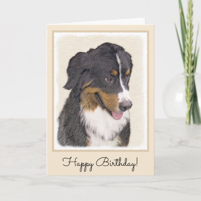 Berner Hundemalerei - Original Hundekunst Karte (Vorderseite)