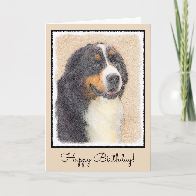 Berner Hundemalerei - Original Hundekunst Karte (Vorderseite)