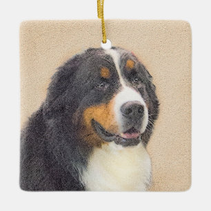 Berner Hundemalerei - Original Hundekunst Keramikornament