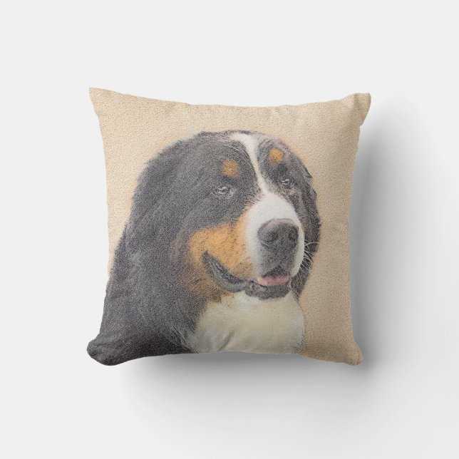 Berner Hundemalerei - Original Hundekunst Kissen (Vorderseite)