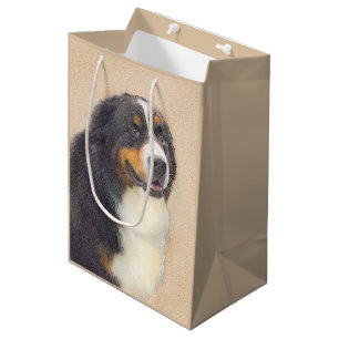 Berner Hundemalerei - Original Hundekunst Mittlere Geschenktüte