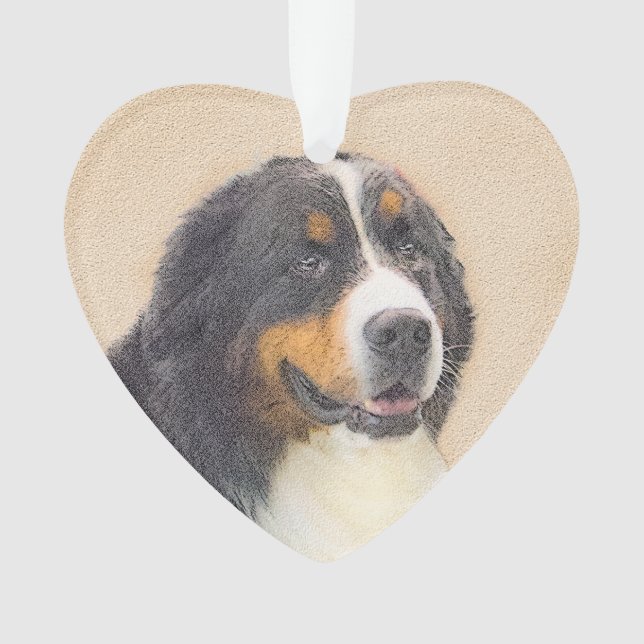 Berner Hundemalerei - Original Hundekunst Ornament (Vorderseite)