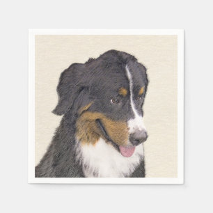 Berner Hundemalerei - Original Hundekunst Serviette