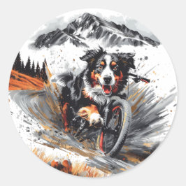 Berner Hundetour im Gebirge Runder Aufkleber