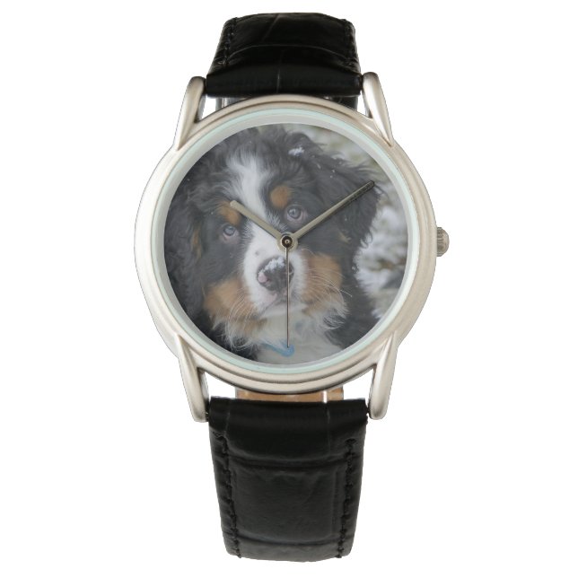 Berner Hundewelpe Armbanduhr (Vorderseite)
