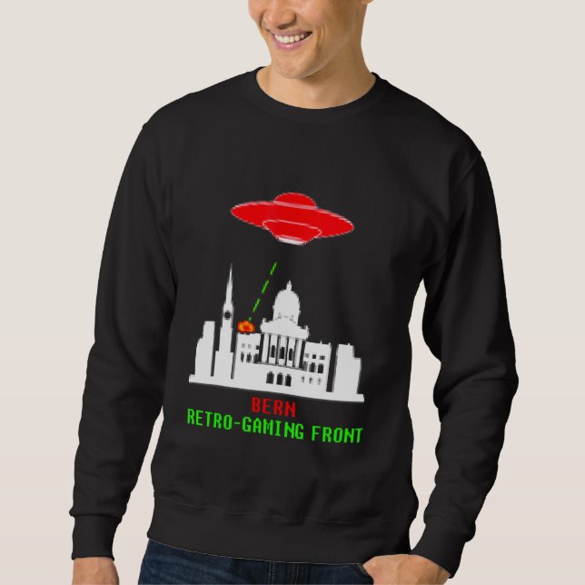 Berner Invasion Retro-Spiel mit Ufo Sweatshirt (Vorderseite)