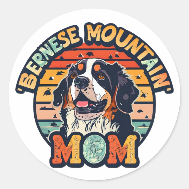 Berner Mama: Wo Liebe und Style Collide Runder Aufkleber (Vorderseite)