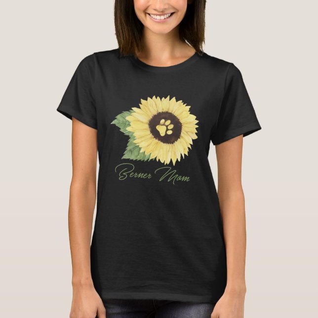 Berner Mom Bernese Mountain Mama Dog  Sunflower T-Shirt (Vorderseite)