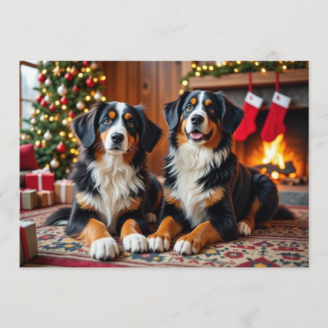 Berner Sennen Weihnachtskarte Feiertagskarte (Vorderseite)