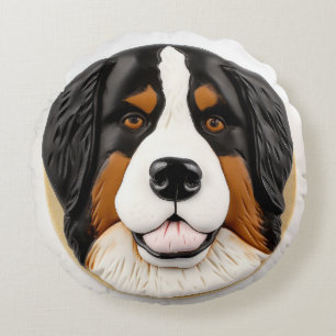 Berner Sennenhund 3D inspiriert Rundes Kissen