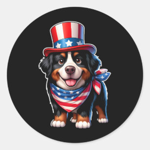 Berner Sennenhund 4. Juli Männer Frauen Kinder Runder Aufkleber