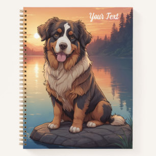 Berner Sennenhund am See Notizbuch