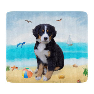 Berner Sennenhund am Strand Schneidebrett