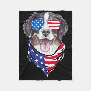 Berner Sennenhund Amerikanische Flagge Gles 4. Jul Fleecedecke