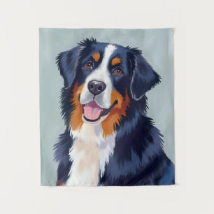 Berner Sennenhund   Aquarell-Haustier Wandteppich