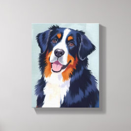 Berner Sennenhund | Aquarell-Haustiermalerei Leinwanddruck