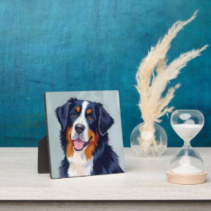 Berner Sennenhund Aquarellmalerei Fotoplatte