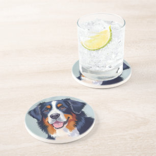 Berner Sennenhund   Aquarellmalerei Getränkeuntersetzer