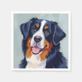 Berner Sennenhund | Aquarellmalerei Serviette