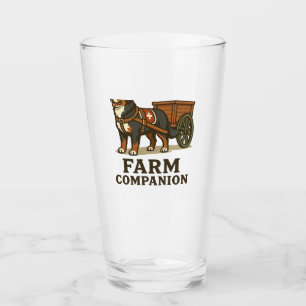 Berner Sennenhund arbeitender Hofbegleiter Glas