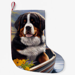 Berner Sennenhund auf einem Paddle: Ein landschaft Kleiner Weihnachtsstrumpf