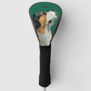 Berner Sennenhund auf grünem Hintergrund Golf Headcover