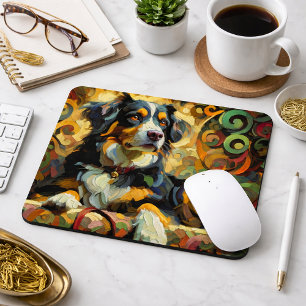 Berner Sennenhund Bunte Impressionisten Mousepad