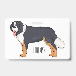 Berner Sennenhund Cartoon-Illustration Ausweis